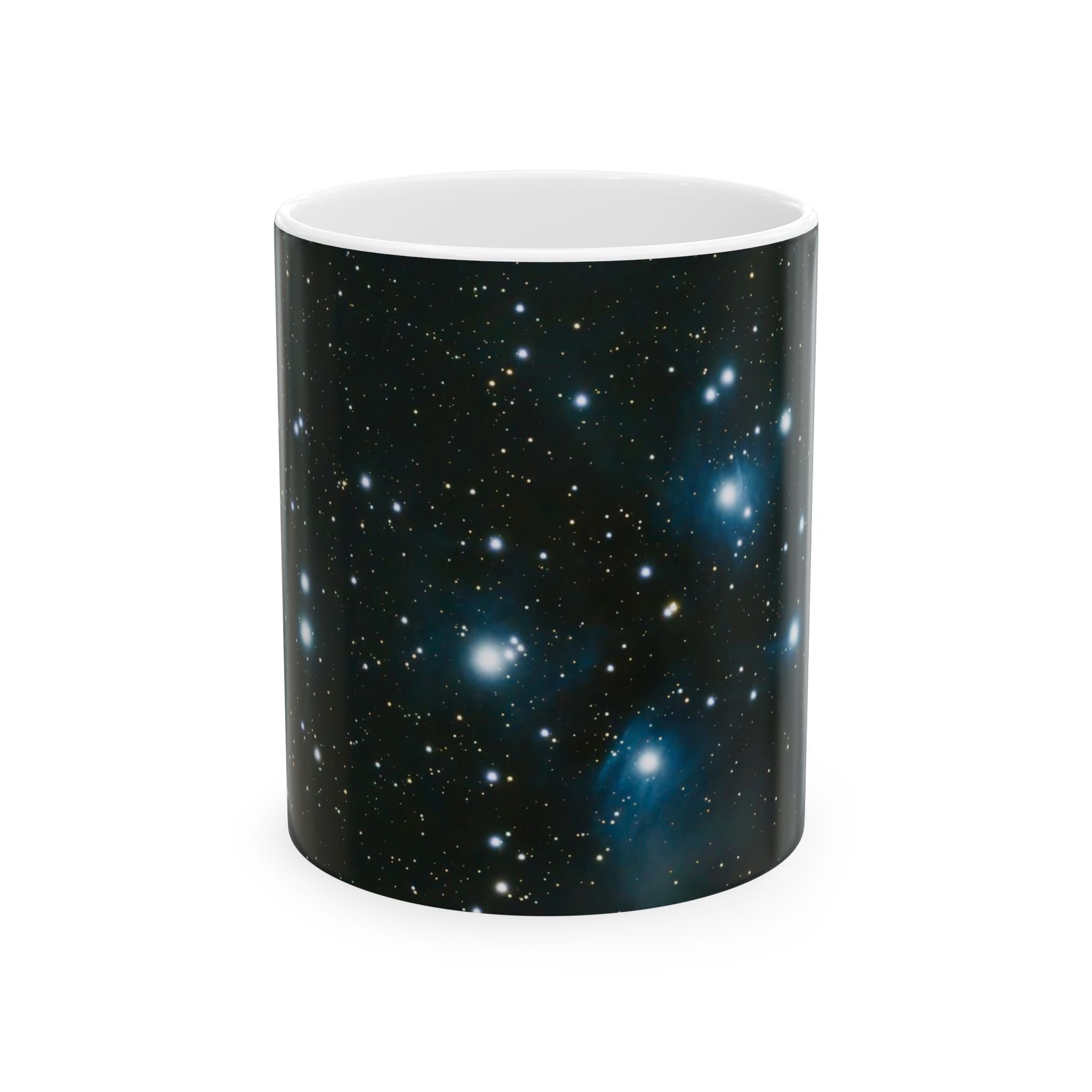 Pleiades (Messier 45) Starfield Ceramic Mug — Astronomy Coffee Cup (11oz, 15oz)