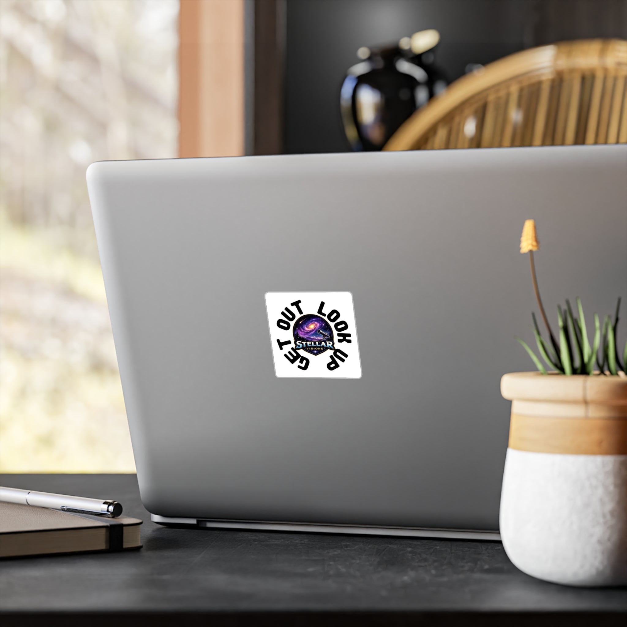 Stellar Visions 'Get Out, Look Up' Sticker — Kiss-Cut Vinyl Decal