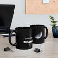 Moon Phase Black Coffee Mug — Crescent Moon Ceramic Mug (11oz, 15oz)
