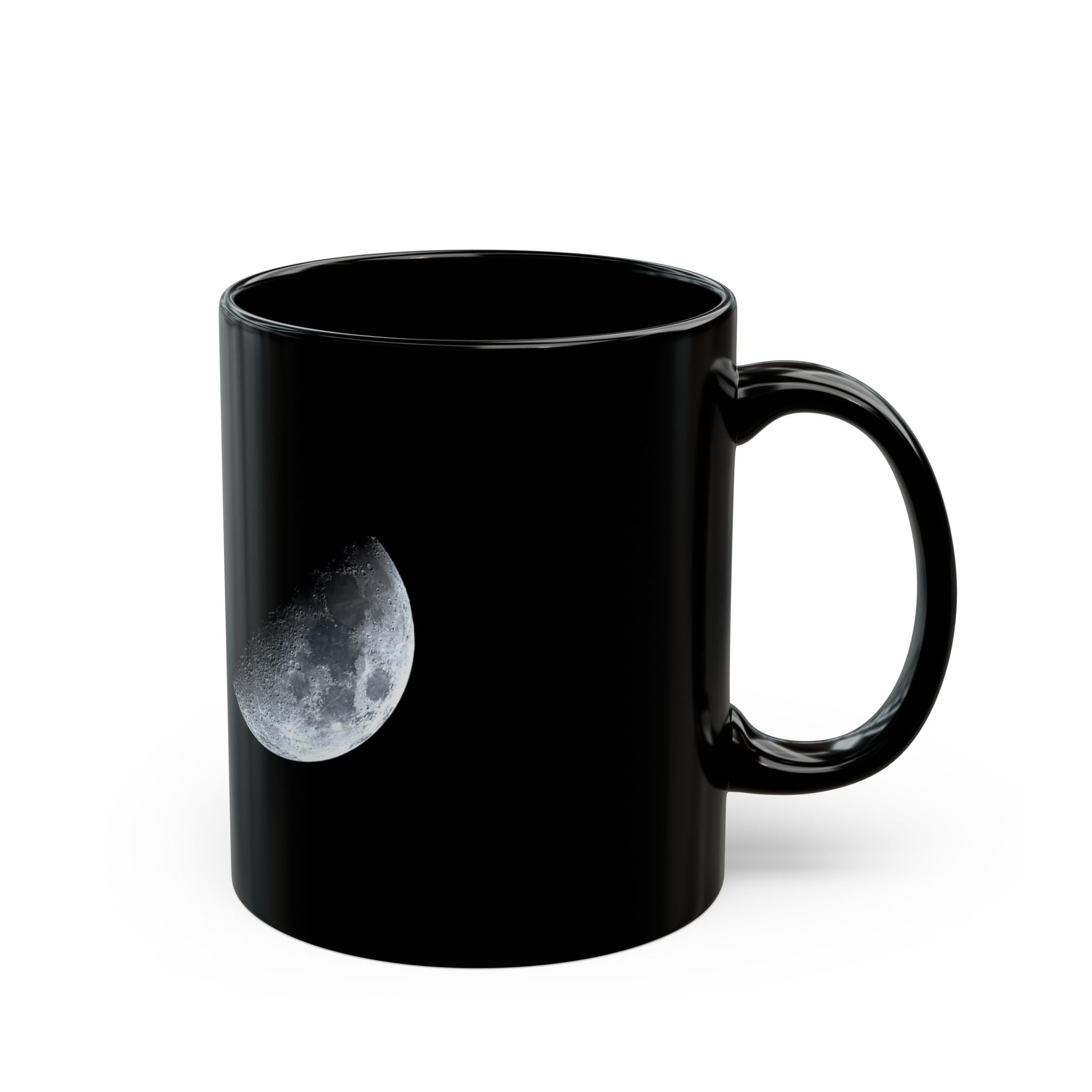 Moon Phase Black Coffee Mug — Crescent Moon Ceramic Mug (11oz, 15oz)