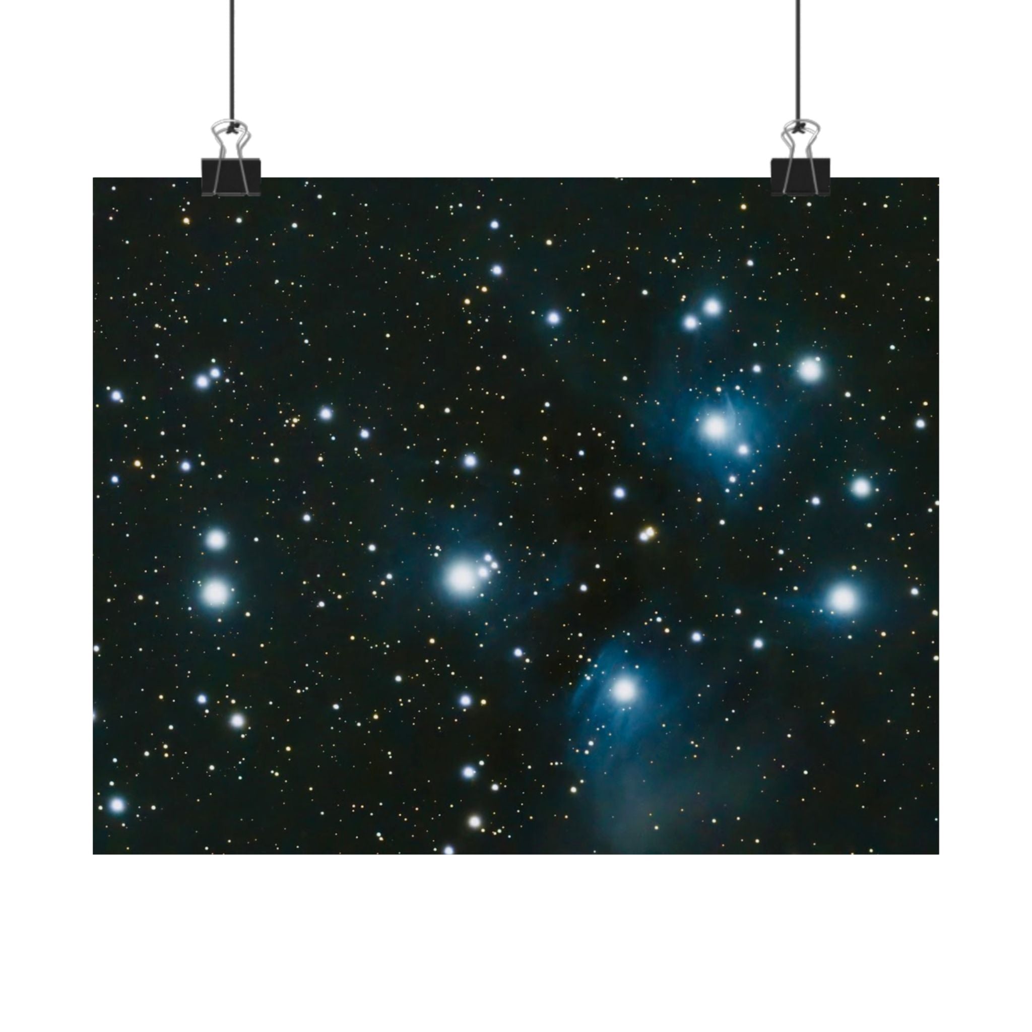 Pleiades Star Cluster Matte Poster — Horizontal Night Sky Wall Art
