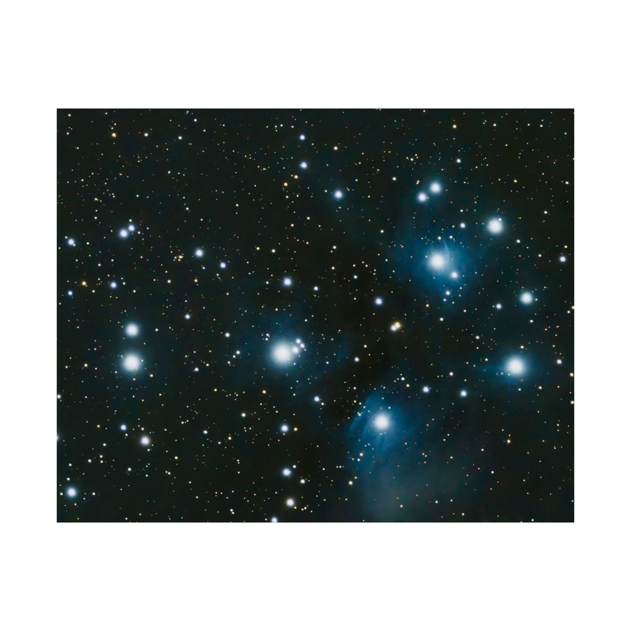 Pleiades Star Cluster Matte Poster — Horizontal Night Sky Wall Art